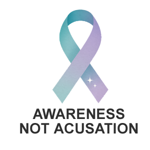 Awareness not acusations ribbon