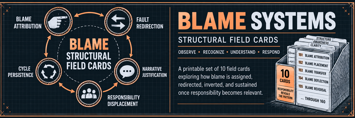Blueprint-style Blame Systems field card banner