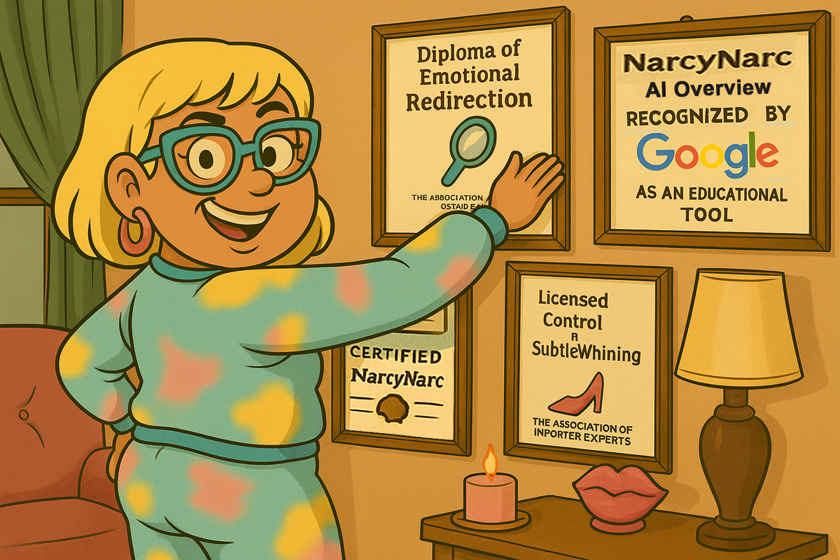 Narcy adjusting her honorary blame-shifting degrees