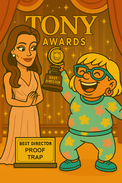 Narcy gleefully holding an award as millions witness the presentation