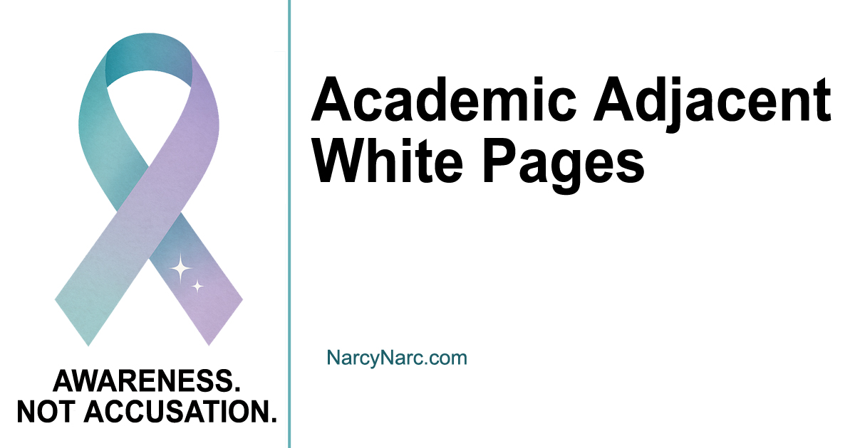 NarcyNarc Academic-Adjacent White Pages — a clear, structured framework for understanding narcissistic identity patterns