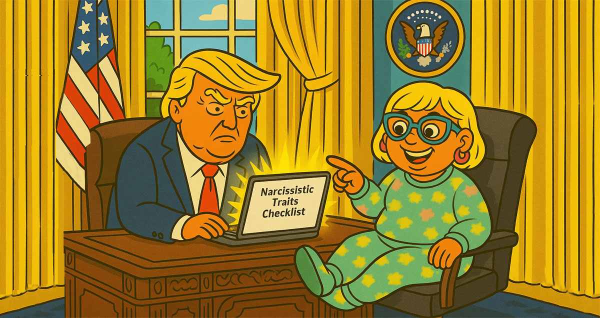 Trump and Narcy working on the checklist in the Oval Office
